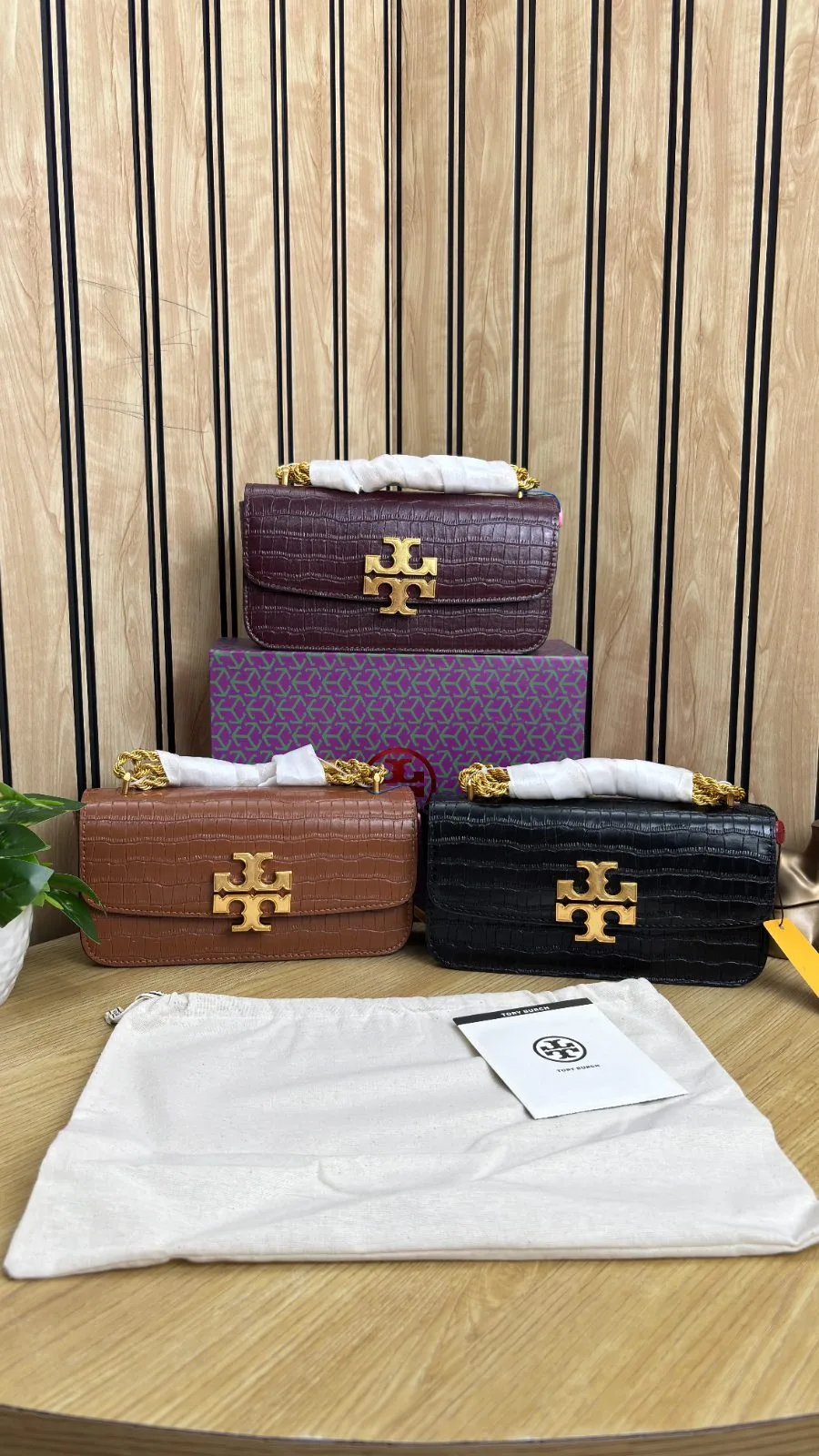 TORY BURCH ELANOR CROCO EAST WEST