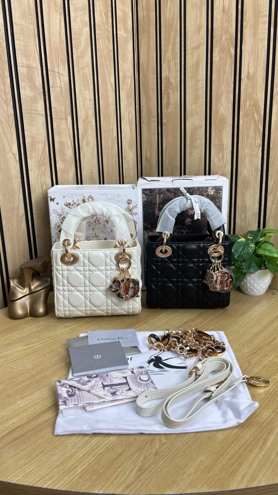 LADY DIOR MINI BAG WITH CHAIN CHARM