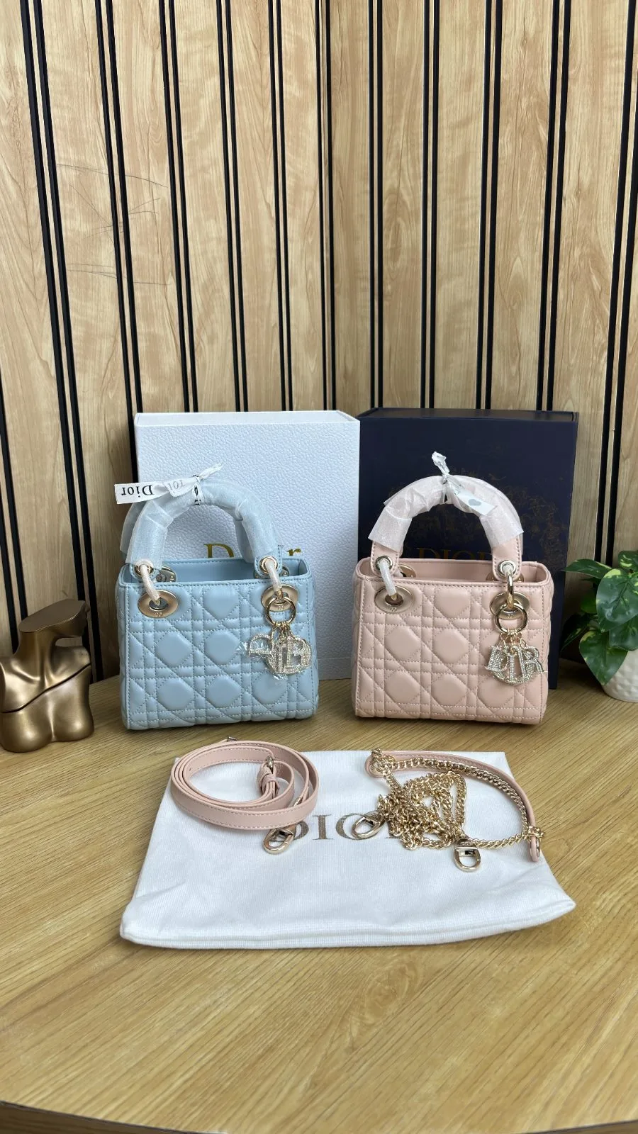 MINI LADY DIOR WITH STONE CHARM