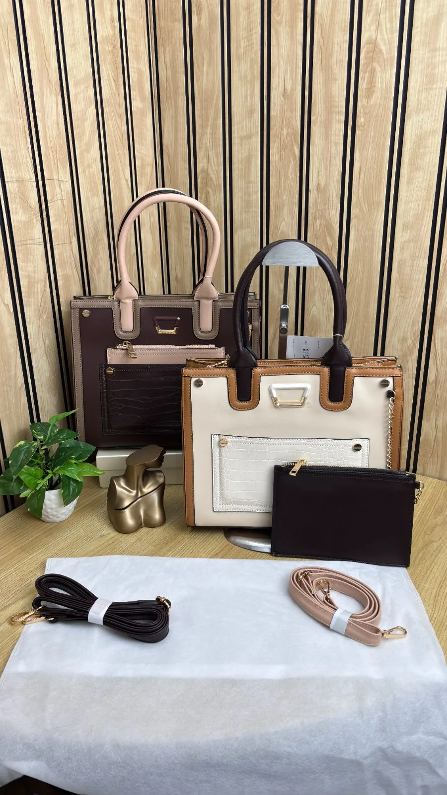 ALDO PASTEL CITY TOTE BAG WITH FRONT POCKET POUCH